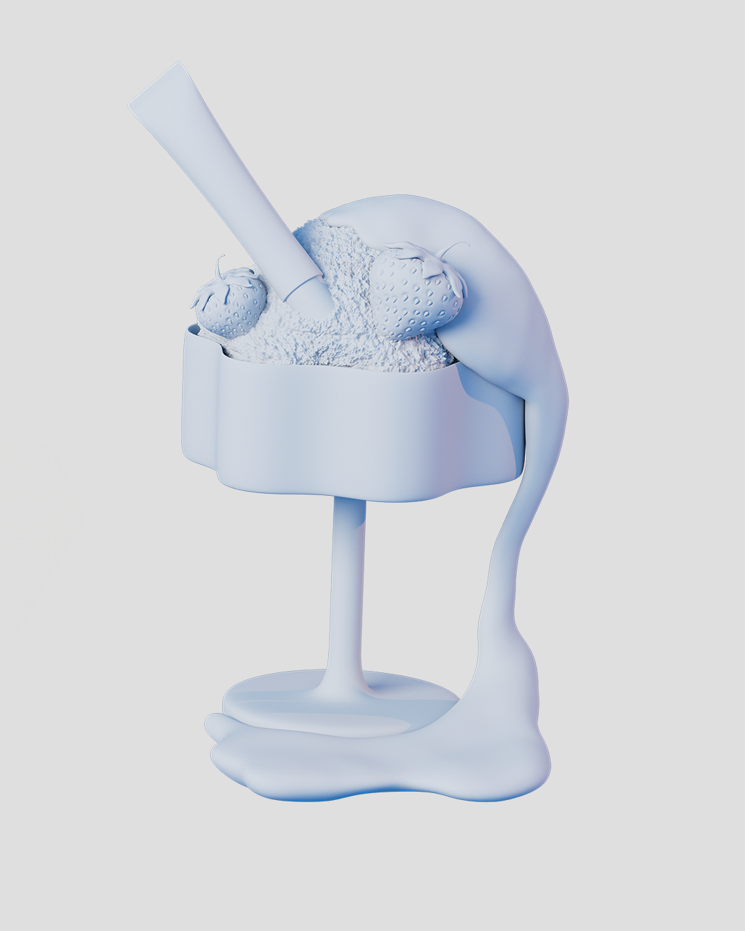 Clay Render_Strawberry 2